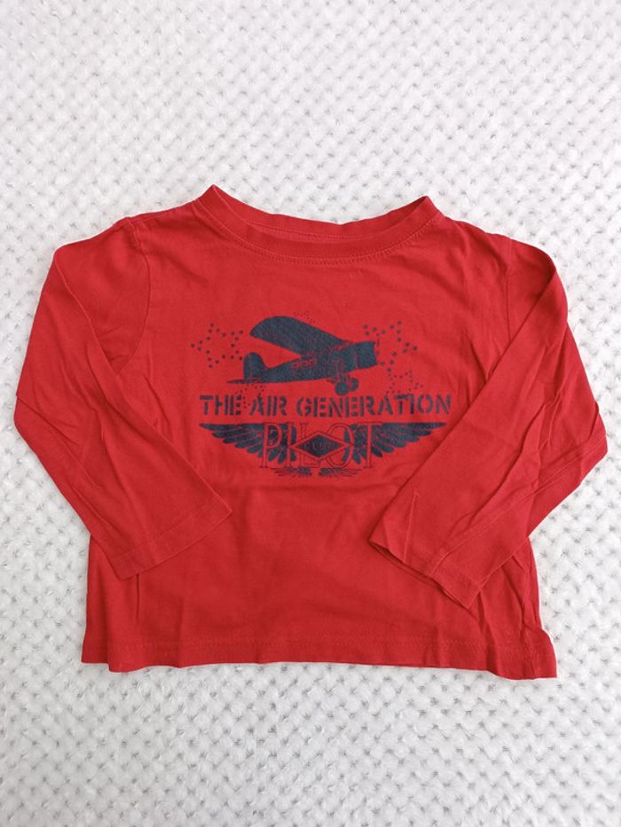 T-shirt Rouge Manches Longues – 3 Ans