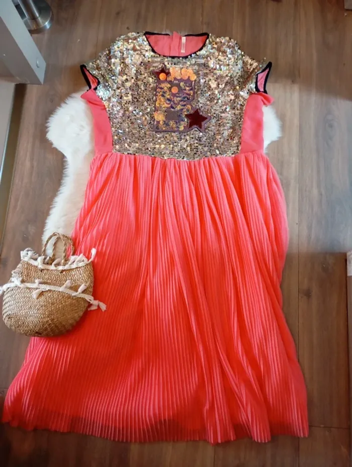 Billieblush 💖 magnifique robe longue tulle et sequin taille 12 ans