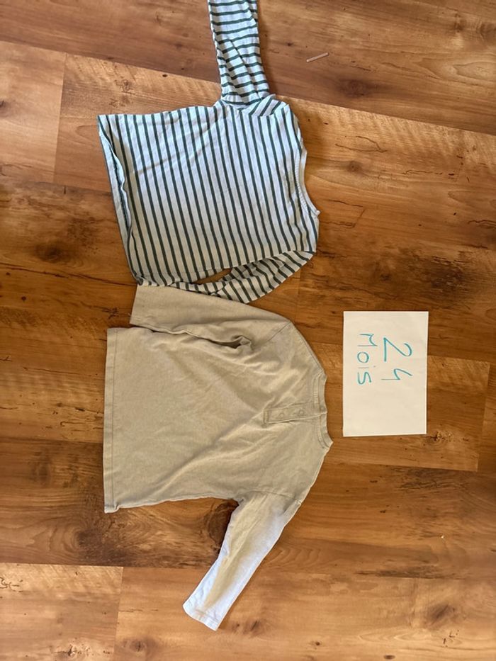 Lot de 2 t-shirts manches longues 24 mois - photo numéro 5