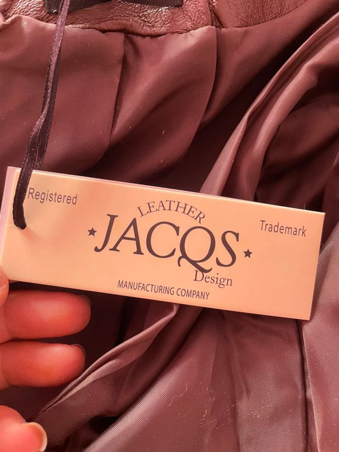 Veste asymétrique en cuir marron taille M Jacqs Leather - photo numéro 9