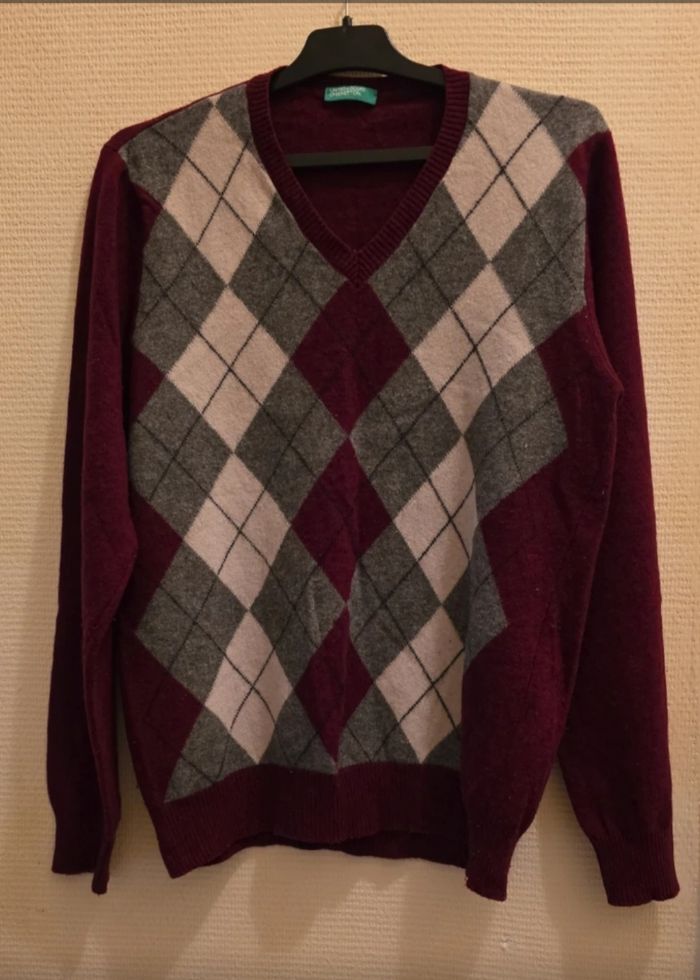 Pull jacquard en laine united colors of benetton - photo numéro 2