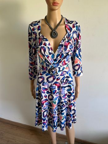 Robe blanche et imprimée avec manches 3/4 Morgan taille 42 jamais portée