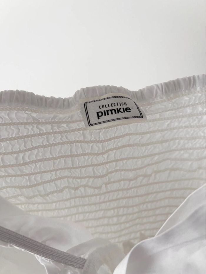Magnifique crop top blanc en coton à nouer avec un gros noeud sur le devant - photo numéro 9