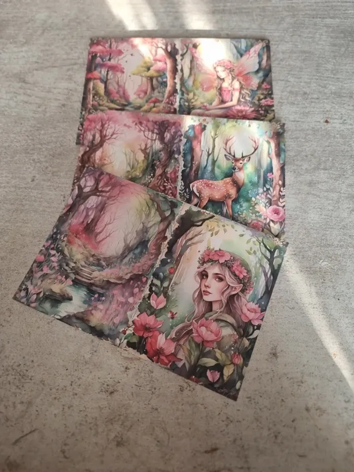 Lot de 3 feuille A5 elfes et papillons (lot B)