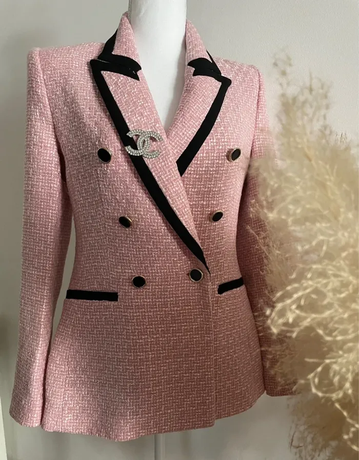 Veste blazer tailleur Zara tweed taille S - photo numéro 2