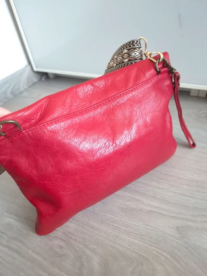 sac rouge en cuir the genuine leather - photo numéro 7