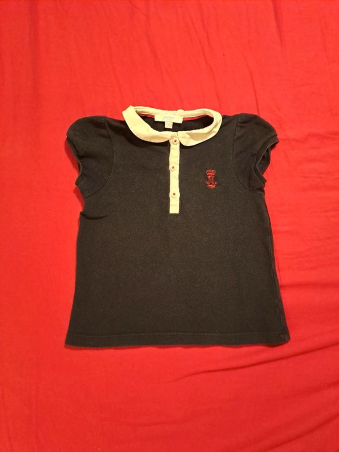Polo marine col blanc taille 2 ans