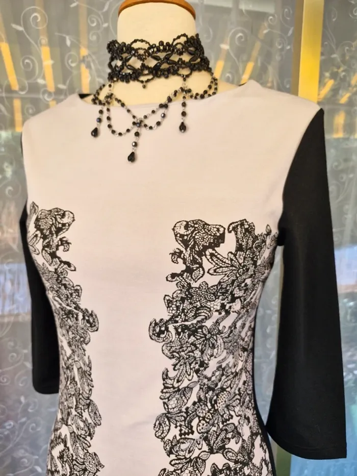 🎀 Robe élégante imprimé dentelle - photo numéro 2