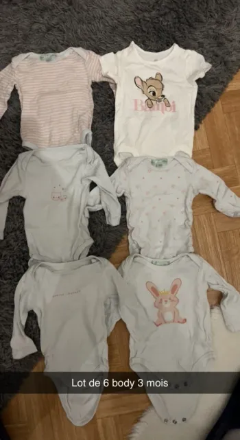 Lot de 6 body 3 mois
