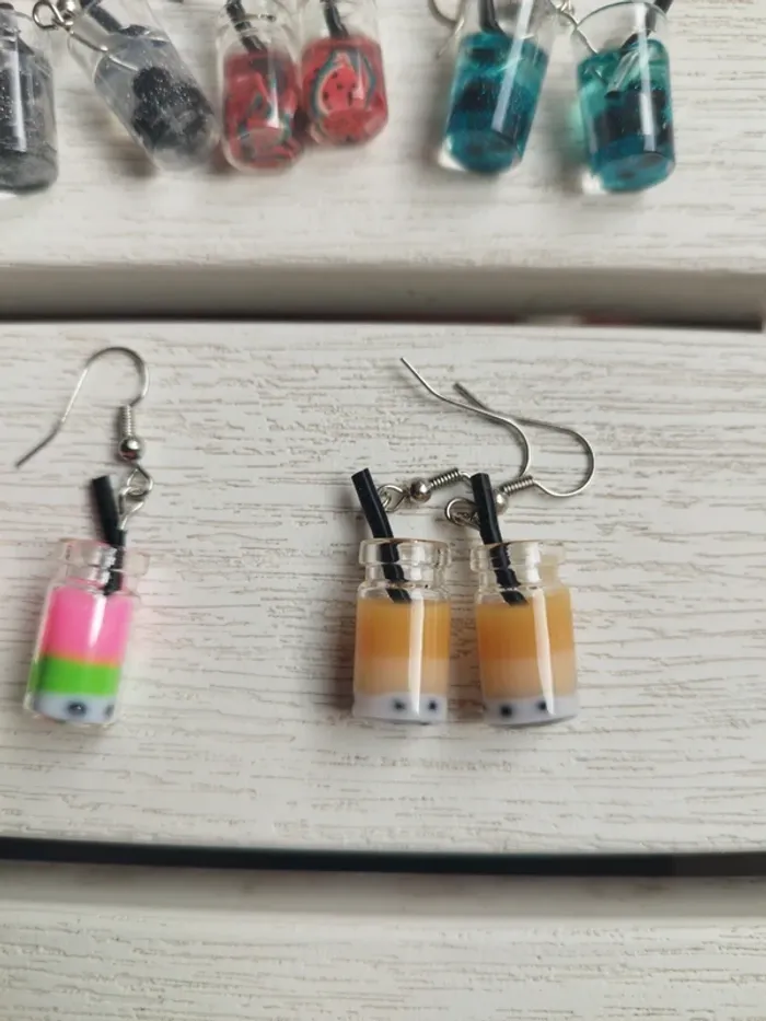 Lot de 5 paires boucles d'oreilles verrines - photo numéro 6
