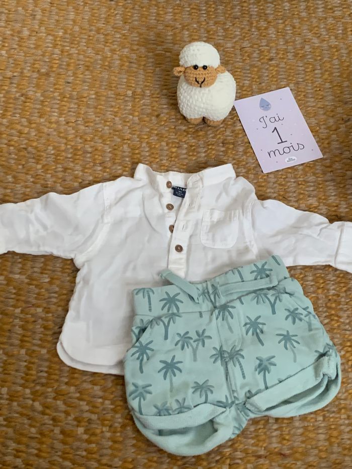 Ensemble chemise short été 1 mois