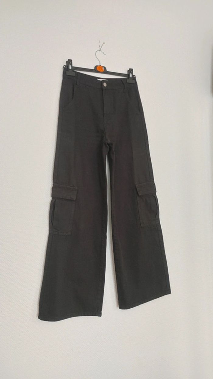 Pantalon cargo taille haute noir jean - photo numéro 6