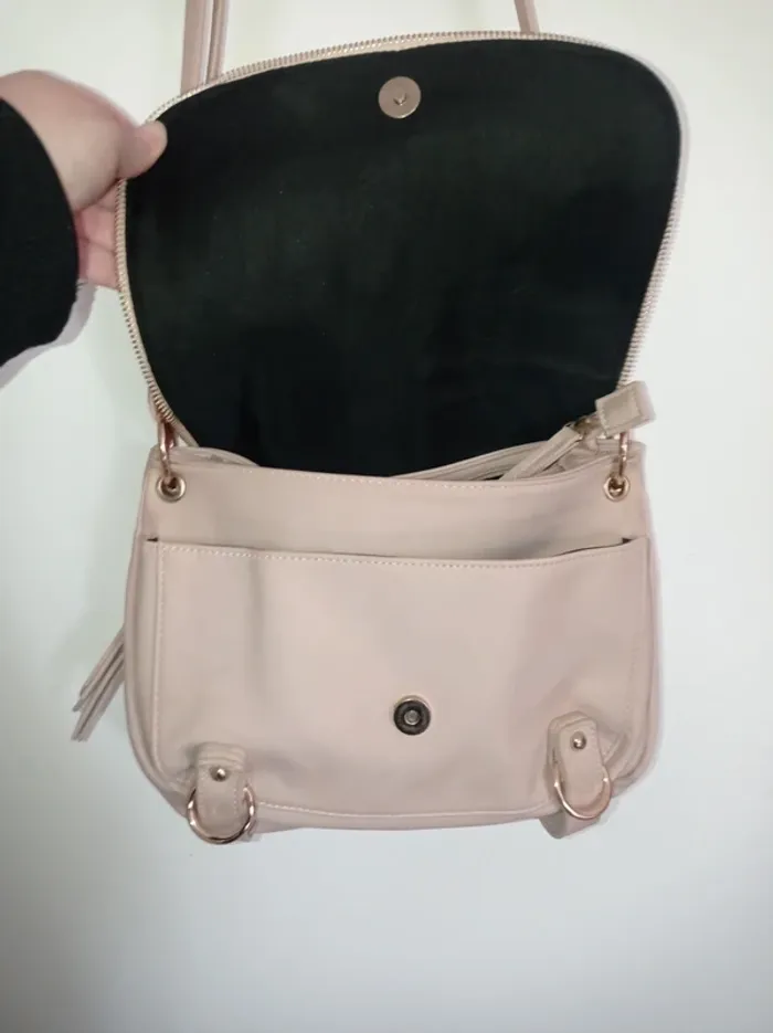 Sac a main bandoulière rose pâle - photo numéro 5