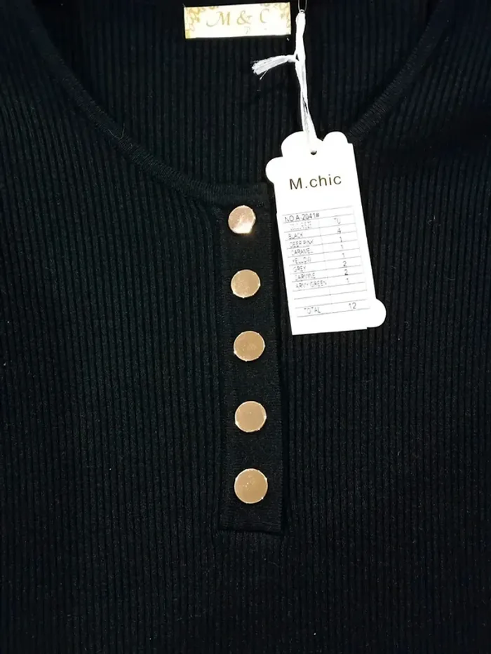 Robe côtelé noire stretch taille unique 36/38/40 neuf - photo numéro 2