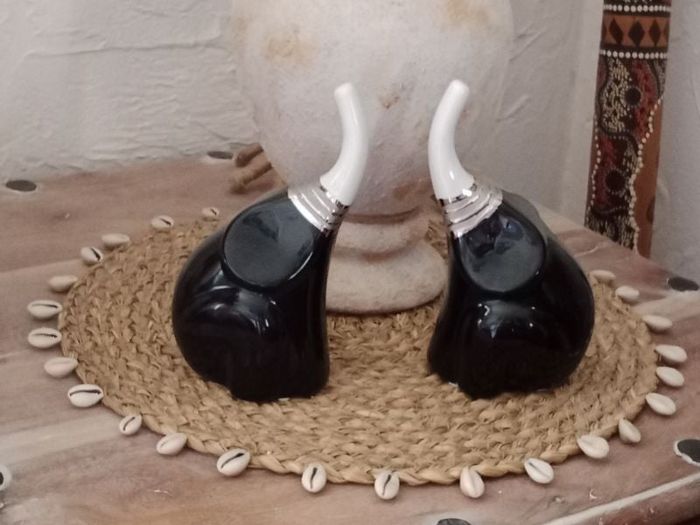 Deux statues éléphants