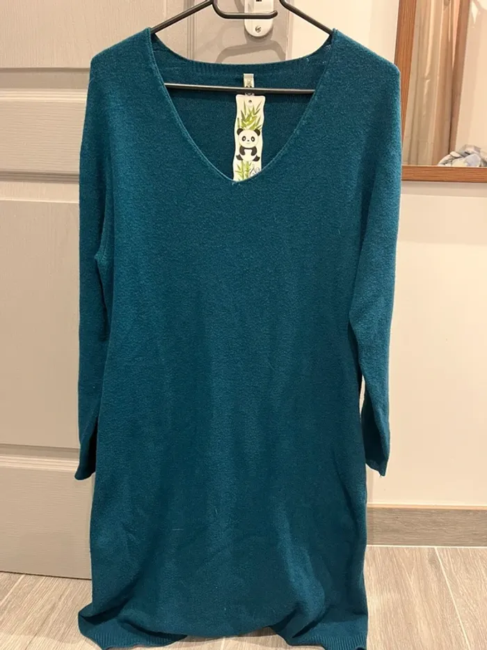 Robe pull bleu canard - photo numéro 2