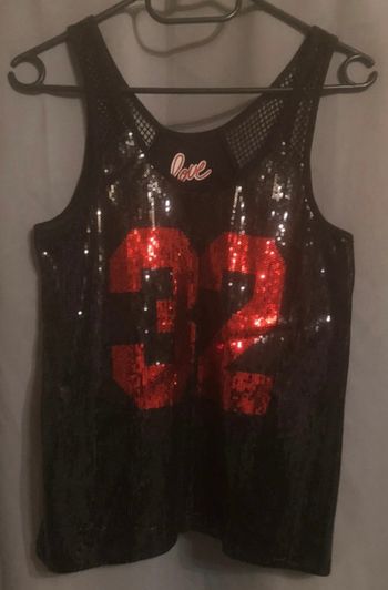 Débardeur à sequins »Undiz »noir et rouge