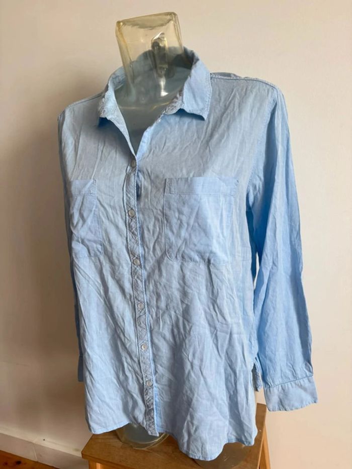 Chemise légère bleu clair amisu taille L - photo numéro 3