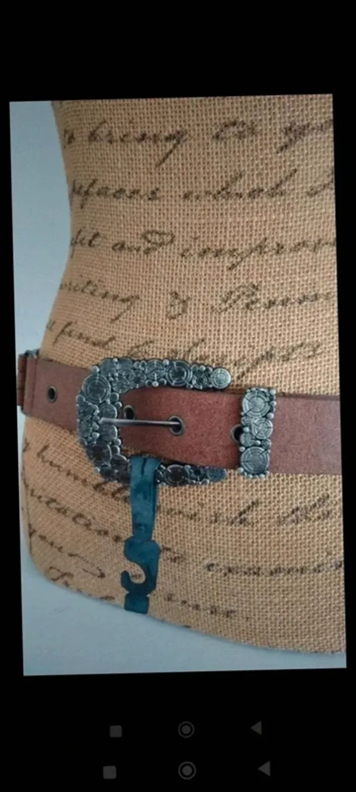 Ceinture trois rangs marron 85 cm - photo numéro 8