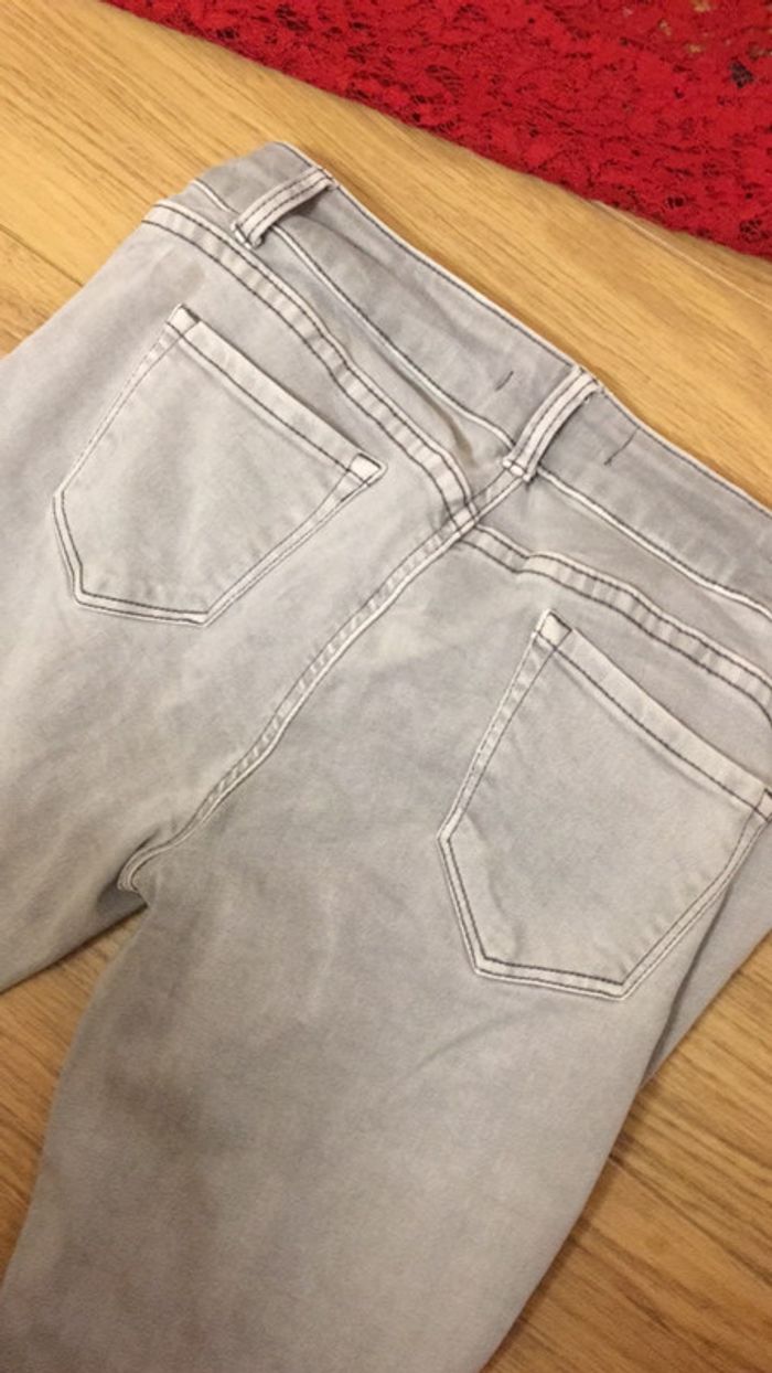 Slim gris clair taille 38 / pantalon élastique - photo numéro 5