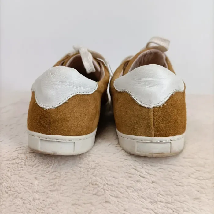 Basket de ville - so send - taille 37 - femme Chaussures camel et blanches suédine - photo numéro 3
