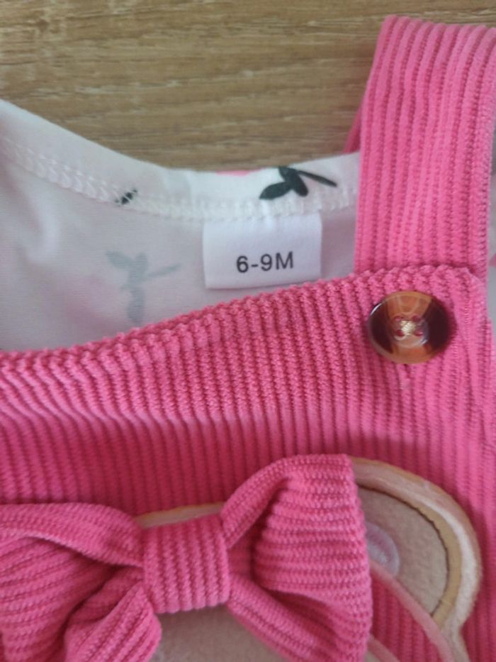 Salopette rose ourson 9 mois - photo numéro 3
