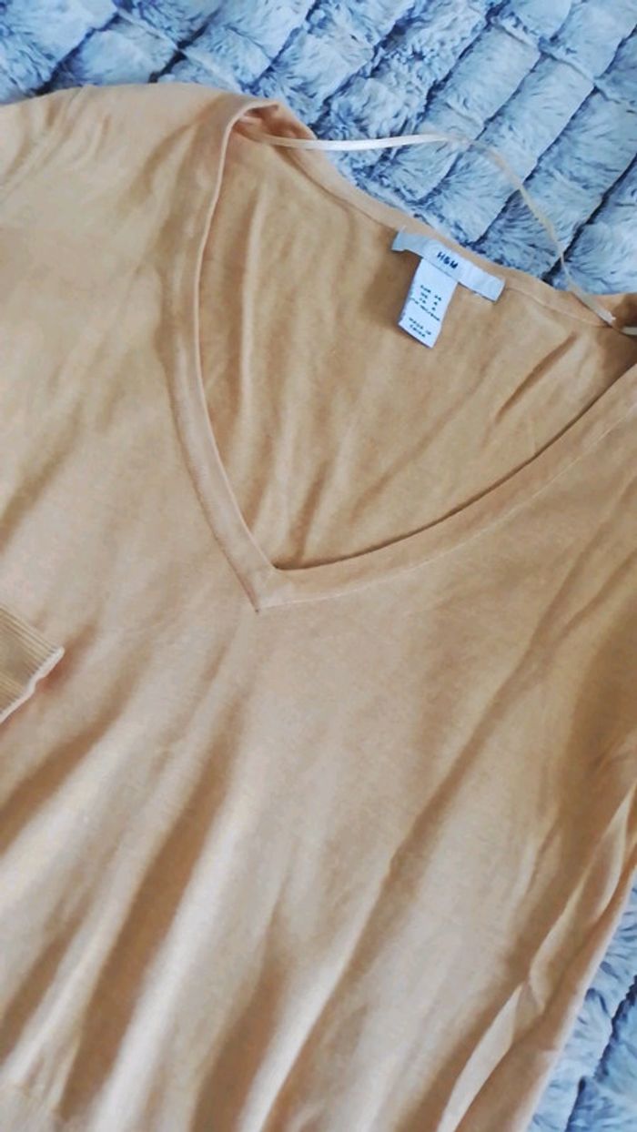 Pull V jaune doré - photo numéro 3