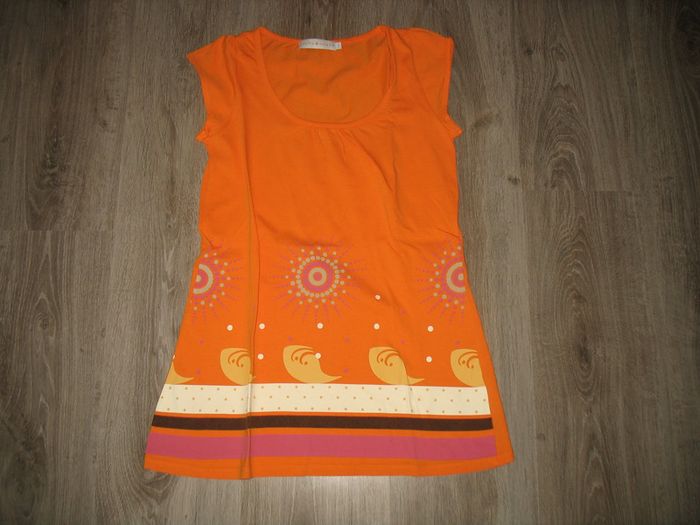 TEE SHIRT LONG MC ORANGE "CACHE CACHE" - TAILLE 1 - n°04 - photo numéro 2