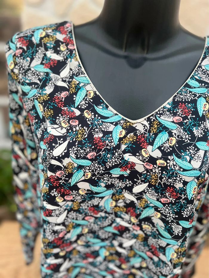 Blouse femme taille S / M 36 / 38 motif tropical dos nu by one - photo numéro 5