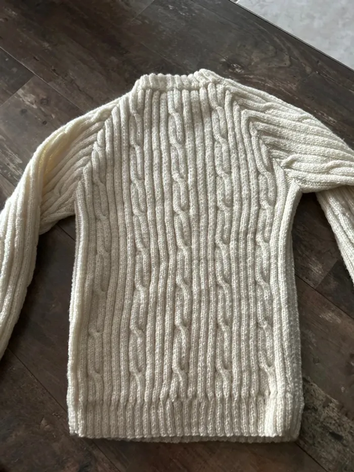 Pull crème laine - photo numéro 5