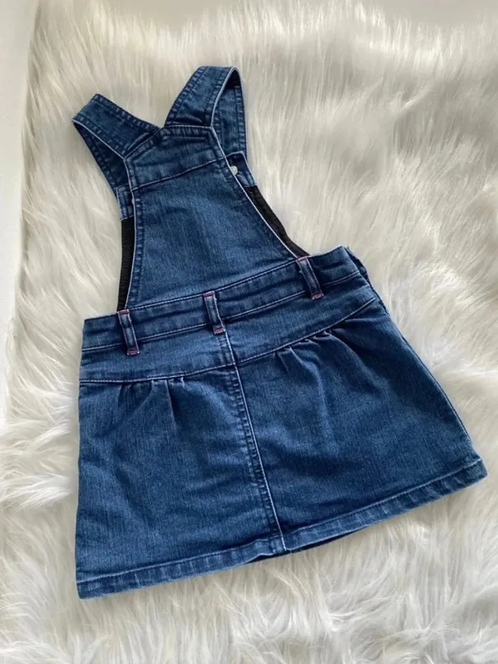 Jolie robe salopette en jeans bébé fille 12 mois - photo numéro 3