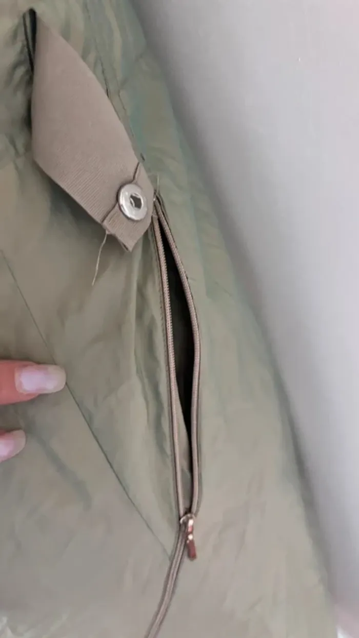 💕 parkas long imperméable cintré kaki taille 36 s - photo numéro 10