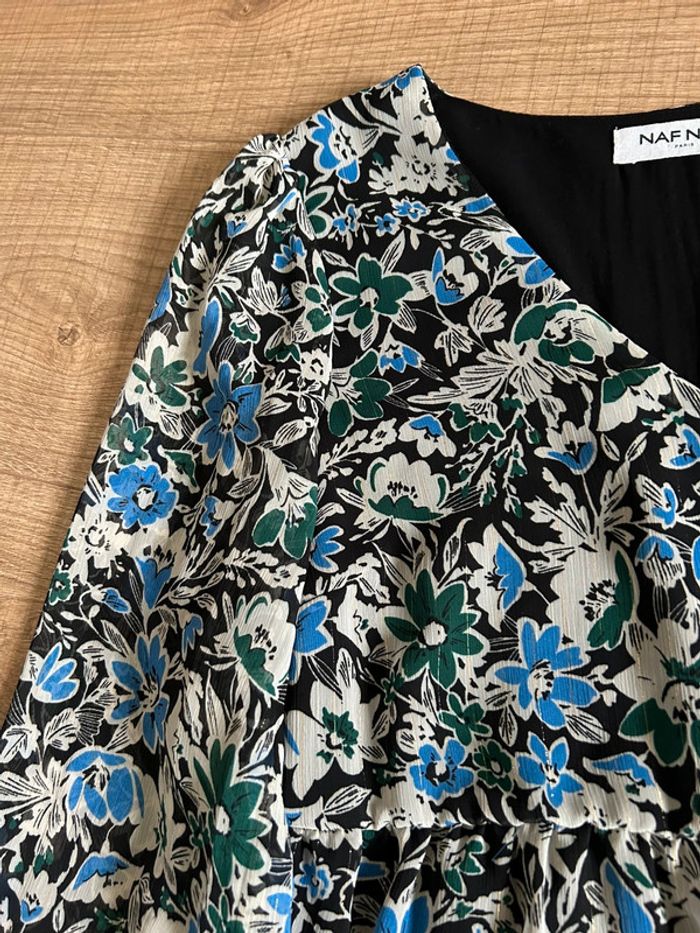 Robe imprimée fleurie à manches longues Naf Naf taille 40 jamais portée - photo numéro 13