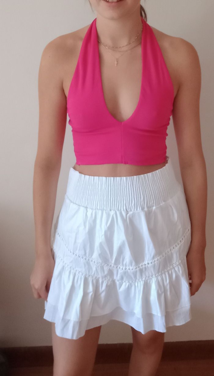 Top dos nu fushia Zara