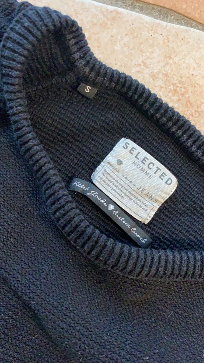 Pull noir Selected Homme taille s - photo numéro 2