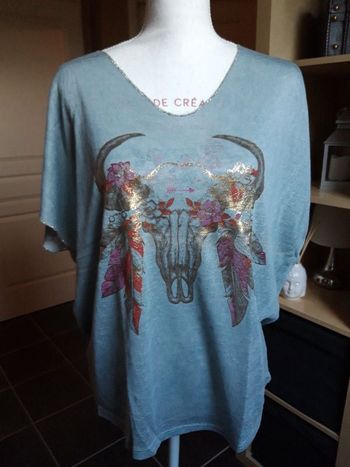 Blouse grise buffle bohème chic