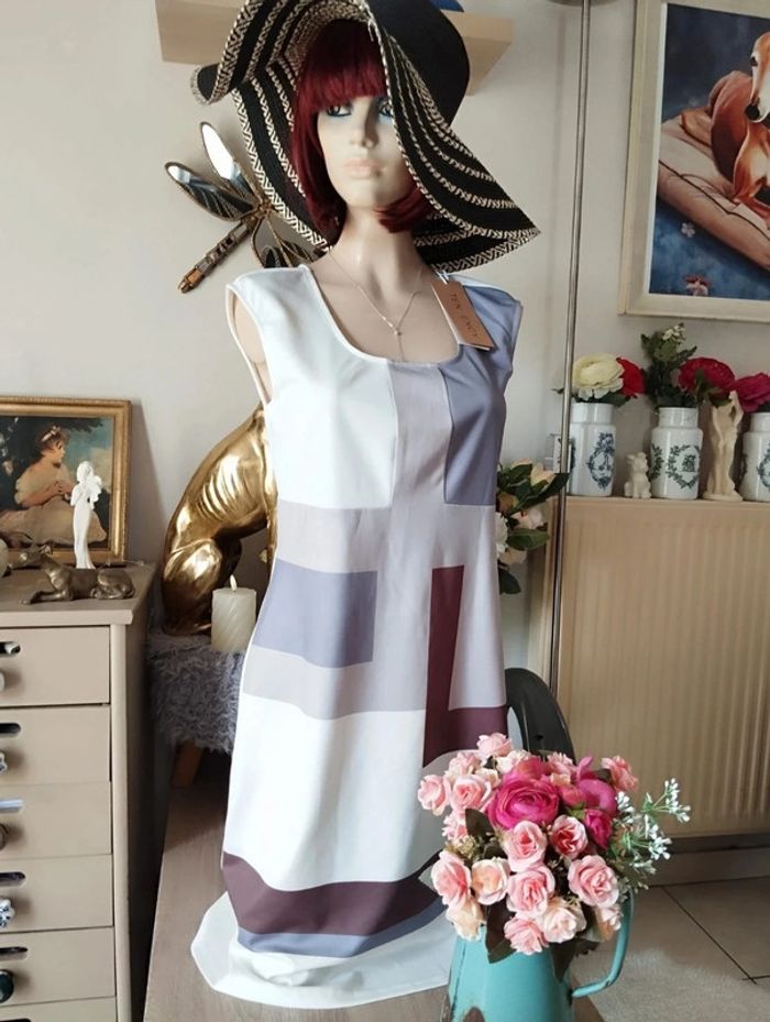 🌿Robe Tricolore Style Rétro Graphique Tendency T34/36🌿