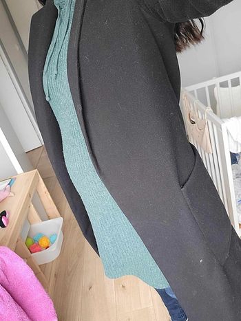 Manteau trench mi-long noir hiver Missguided