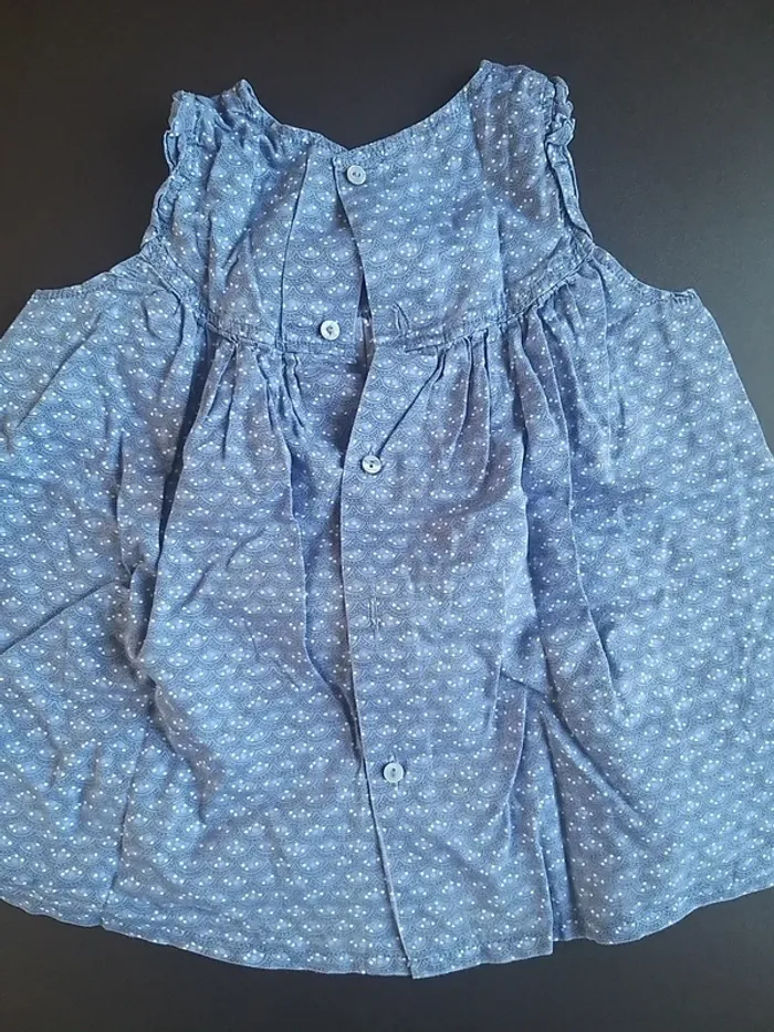 Robe bleue boutons pressions à l'arrière en 24 mois - photo numéro 3