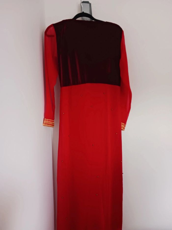 Robe de soirée verte/rouge/bleue avec ceinture T.L - photo numéro 12