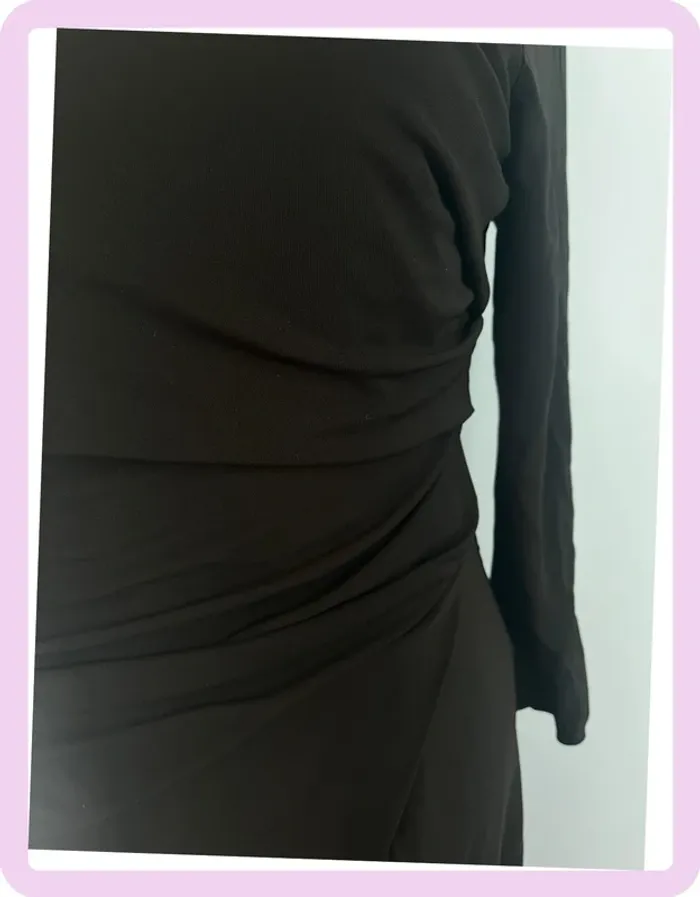 Karen Millen Robe Drapée Noire Taille 42 – Neuve avec Étiquette - Idéale Mi saison - photo numéro 3