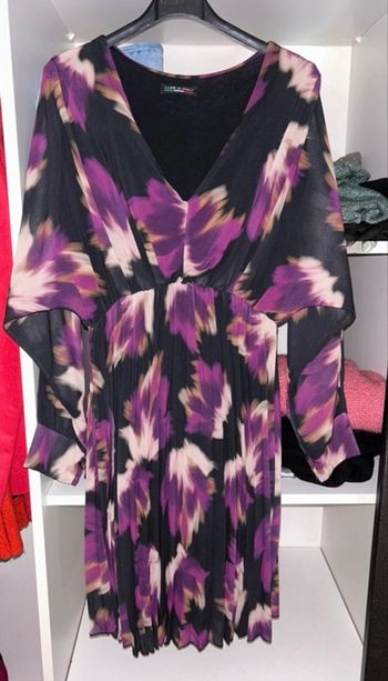 Robe mauve, beige et noir Made In Italy - Taille unique - Neuve sans étiquette