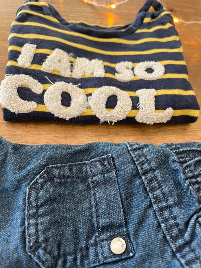 Ensemble 6 mois garçon : Tee-shirt (Manches longues) + Pantalon - photo numéro 2