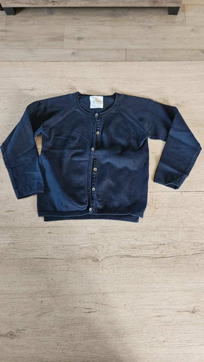 Gilet à manches longues bleu foncé, Zara Girl, 5/6 ans, peu mis