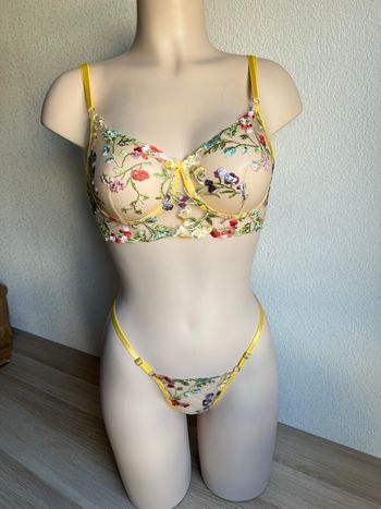 Ensemble 2 pièces jaune fleuri taille L