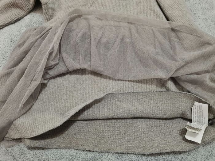 Robe hiver grise bi-matière  fille 4 ans - photo numéro 7