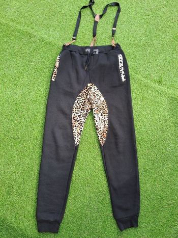 Pants à bretelles Cabaneli léopard taille M