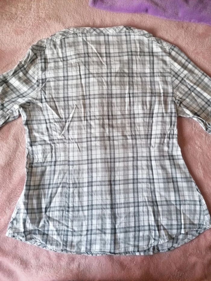 Chemise vintage grise et blanche à rayures - photo numéro 4