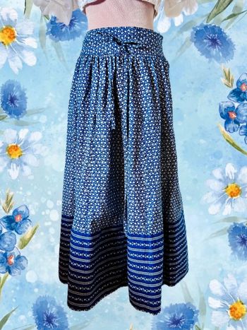 🦋Superbe jupe longue bleue vintage autrichienne cottagecore Austrian Blue long skirt🦋