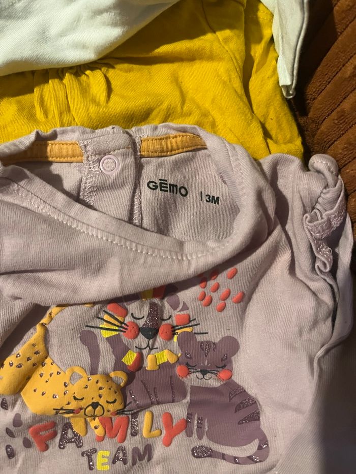 Tee shirts manches longues 3 mois bébé fille DPAM - photo numéro 7